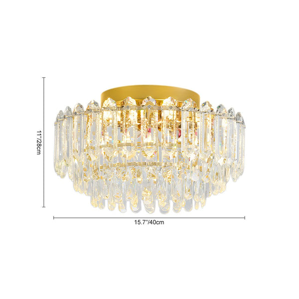 Thehouselights - Crystal Glass Chandelier Raindrop Flush Mount Ceiling - Ceiling Light - 60 cm. - 