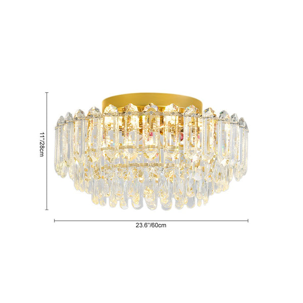 Thehouselights - Crystal Glass Chandelier Raindrop Flush Mount Ceiling - Ceiling Light - 60 cm. - 