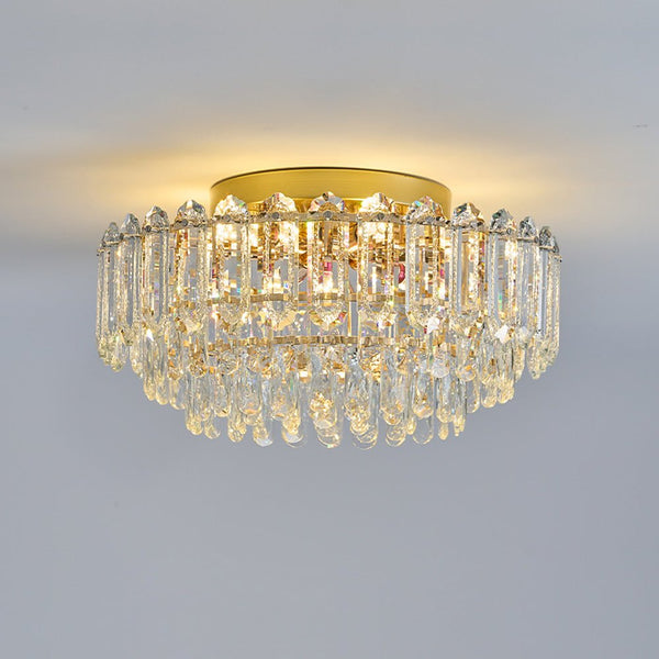 Thehouselights - Crystal Glass Chandelier Raindrop Flush Mount Ceiling - Ceiling Light - 60 cm. - 