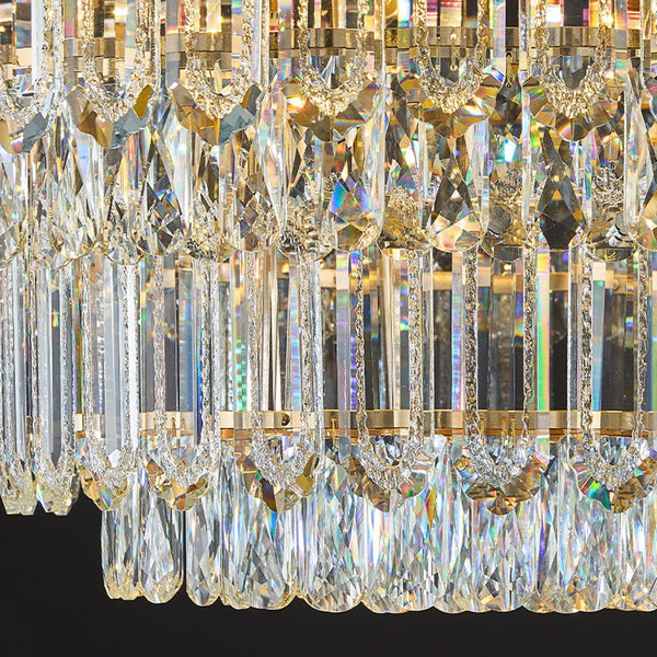 Thehouselights - Crystal Glass Chandelier Raindrop Flush Mount Ceiling - Ceiling Light - 60 cm. - 