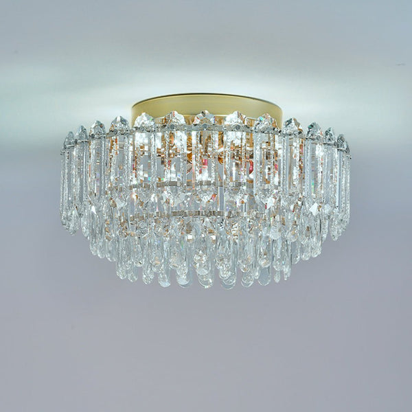 Thehouselights - Crystal Glass Chandelier Raindrop Flush Mount Ceiling - Ceiling Light - 60 cm. - 