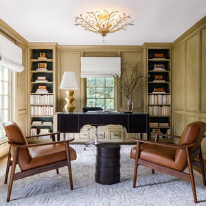 Thehouselights - Crystal Glass Sputnik Branching Semi Flush Chandelier - Chandelier - Brass - 