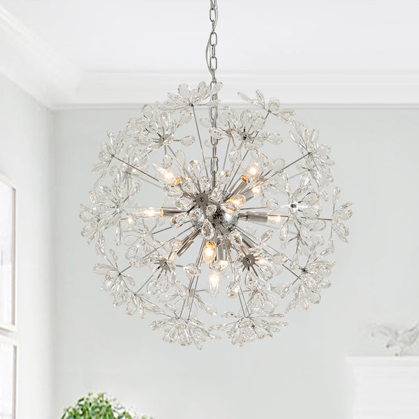 Thehouselights - Dandelion Crystal Dimmable Sputnik Sphere Chandelier - Chandelier - Chrome - 13 - Light