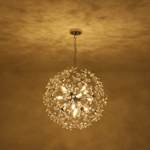 Thehouselights - Dandelion Crystal Dimmable Sputnik Sphere Chandelier - Chandelier - Chrome - 13 - Light