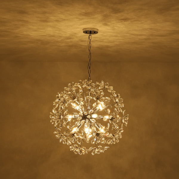 Thehouselights - Dandelion Crystal Dimmable Sputnik Sphere Chandelier - Chandelier - Chrome - 13 - Light