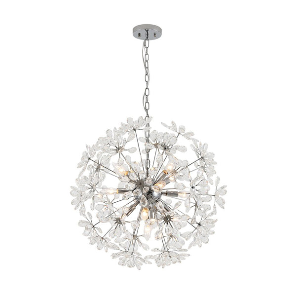 Thehouselights - Dandelion Crystal Dimmable Sputnik Sphere Chandelier - Chandelier - Chrome - 13 - Light