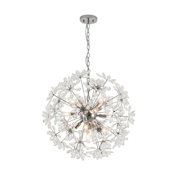 Thehouselights - Dandelion Crystal Dimmable Sputnik Sphere Chandelier - Chandelier - Chrome - 13 - Light