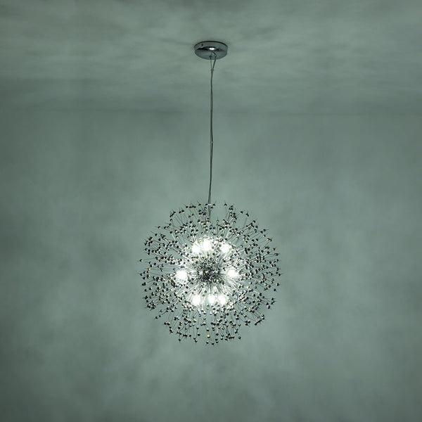 Thehouselights - Dandelion Sputnik Colorful Chandelier with Iridescent Beads - Chandelier - Brass - 9 - Light