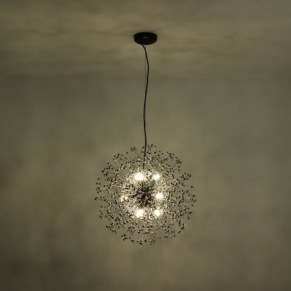 Thehouselights - Dandelion Sputnik Colorful Chandelier with Iridescent Beads - Chandelier - Brass - 9 - Light