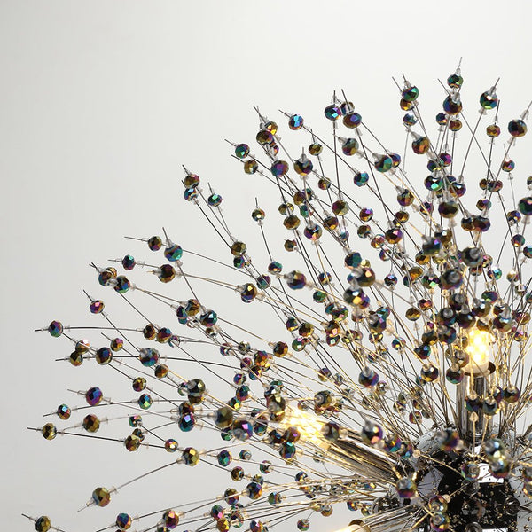 Thehouselights - Dandelion Sputnik Colorful Chandelier with Iridescent Beads - Chandelier - Brass - 9 - Light