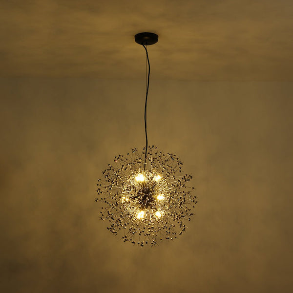 Thehouselights - Dandelion Sputnik Colorful Chandelier with Iridescent Beads - Chandelier - Brass - 9 - Light