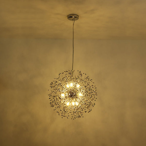 Thehouselights - Dandelion Sputnik Colorful Chandelier with Iridescent Beads - Chandelier - Brass - 9 - Light