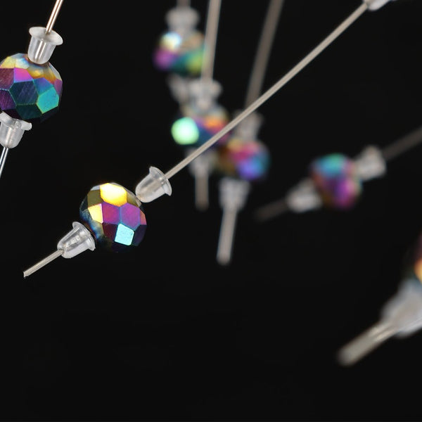 Thehouselights - Dandelion Sputnik Colorful Chandelier with Iridescent Beads - Chandelier - Chrome - 9 - Light