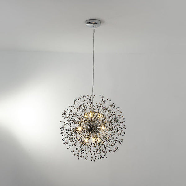 Thehouselights - Dandelion Sputnik Colorful Chandelier with Iridescent Beads - Chandelier - Chrome - 9 - Light