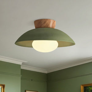 Thehouselights-Designer 1-Light Nordic Dome Semi Flush Mount-Ceiling Light-Light Green-