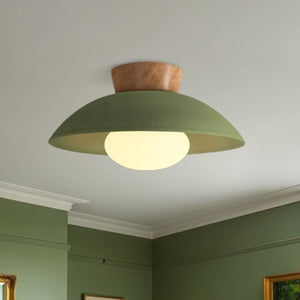 Thehouselights-Designer 1-Light Nordic Dome Semi Flush Mount-Ceiling Light-Light Green-