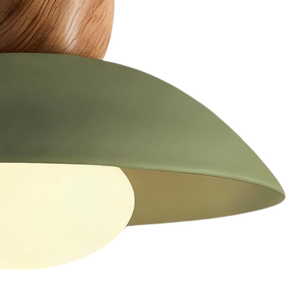 Thehouselights-Designer 1-Light Nordic Dome Semi Flush Mount-Ceiling Light-Vintage Green-