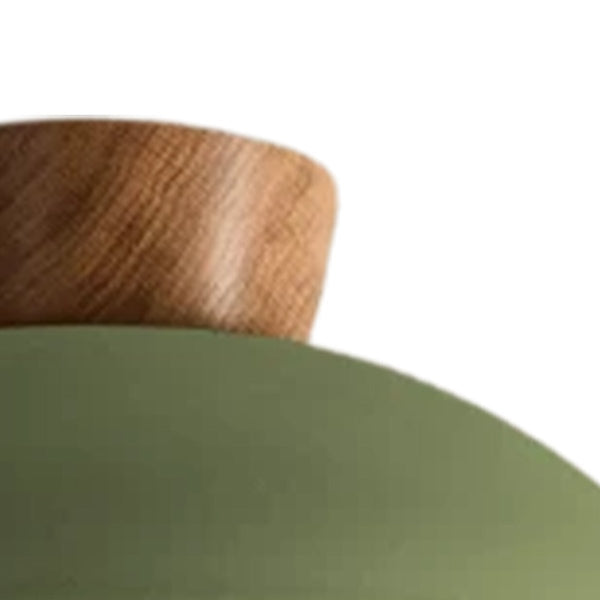 Thehouselights-Designer 1-Light Nordic Dome Semi Flush Mount-Ceiling Light-Vintage Green-