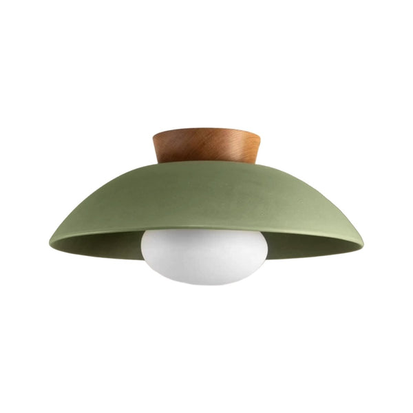 Thehouselights-Designer 1-Light Nordic Dome Semi Flush Mount-Ceiling Light-Vintage Green-