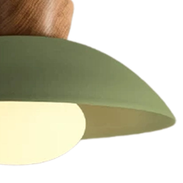 Thehouselights-Designer 1-Light Nordic Dome Semi Flush Mount-Ceiling Light-Vintage Green-