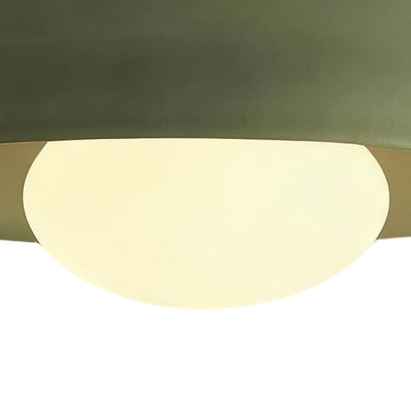 Thehouselights-Designer 1-Light Nordic Dome Semi Flush Mount-Ceiling Light-Vintage Green-