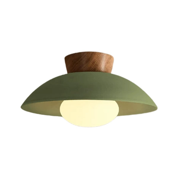 Thehouselights-Designer 1-Light Nordic Dome Semi Flush Mount-Ceiling Light-Vintage Green-