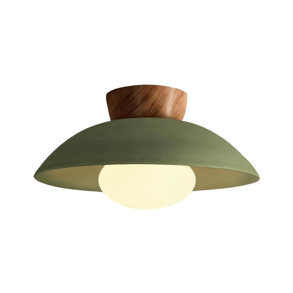 Thehouselights-Designer 1-Light Nordic Dome Semi Flush Mount-Ceiling Light-Vintage Green-