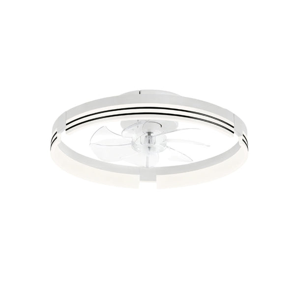Thehouselights-Dimmable Indoor Bedroom Flush Mount Ceiling Fan with Light-Ceiling Light-White-