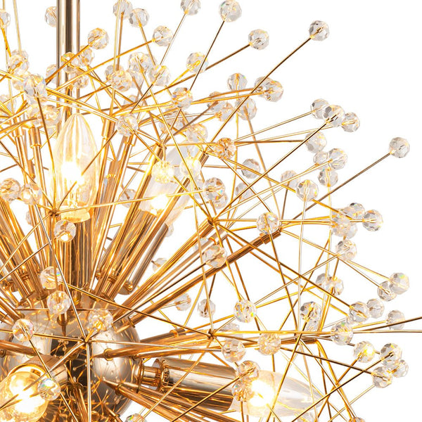 Thehouselights - Dimmable Sputnik Dandelion Starburst Chandelier - Chandelier - Brass - 9 - Light