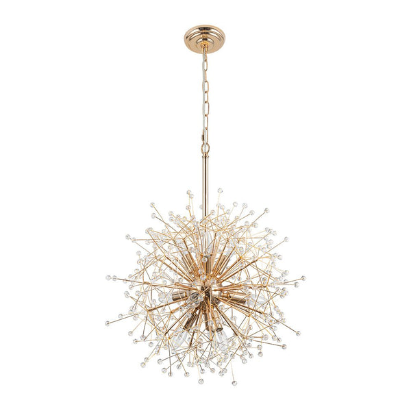 Thehouselights - Dimmable Sputnik Dandelion Starburst Chandelier - Chandelier - Brass - 9 - Light