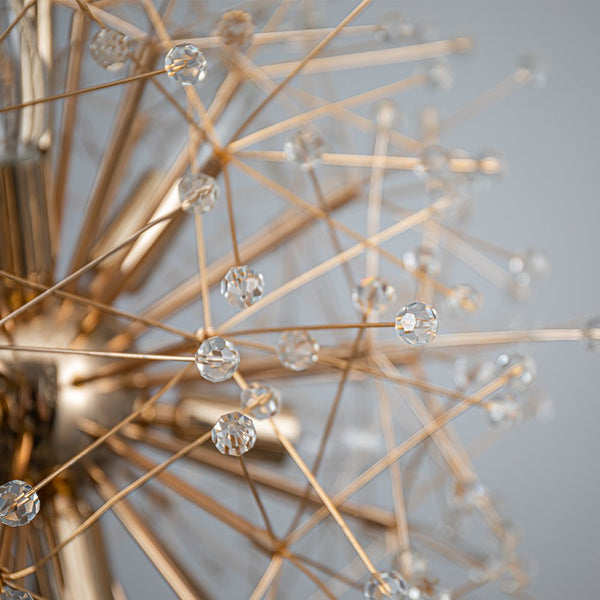 Thehouselights - Dimmable Sputnik Dandelion Starburst Chandelier - Chandelier - Brass - 9 - Light