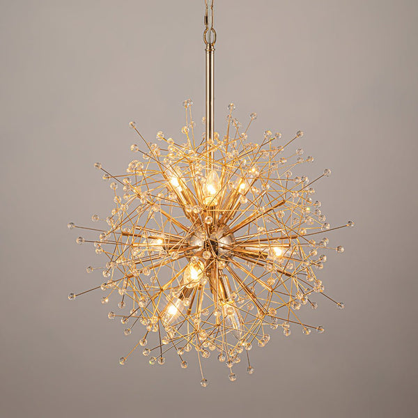 Thehouselights - Dimmable Sputnik Dandelion Starburst Chandelier - Chandelier - Brass - 9 - Light