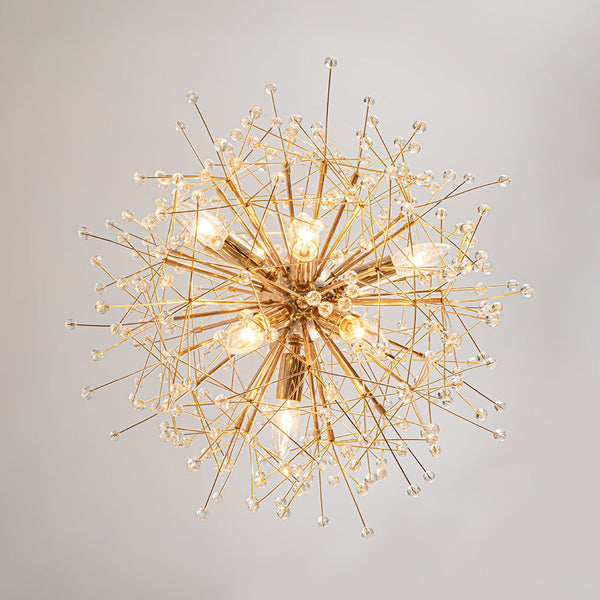 Thehouselights - Dimmable Sputnik Dandelion Starburst Chandelier - Chandelier - Brass - 9 - Light