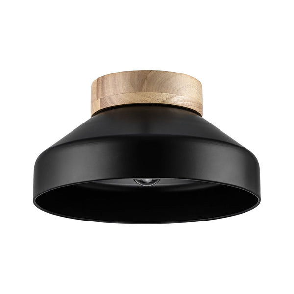 Thehouselights-Dome Shade Drum Semi Flush Mount-Ceiling Light-Black-