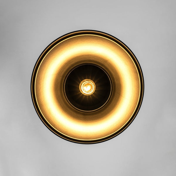 Thehouselights-Dome Shade Drum Semi Flush Mount-Ceiling Light-Black-