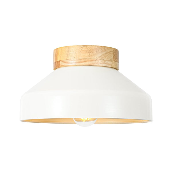 Thehouselights-Dome Shade Drum Semi Flush Mount-Ceiling Light-Cream-