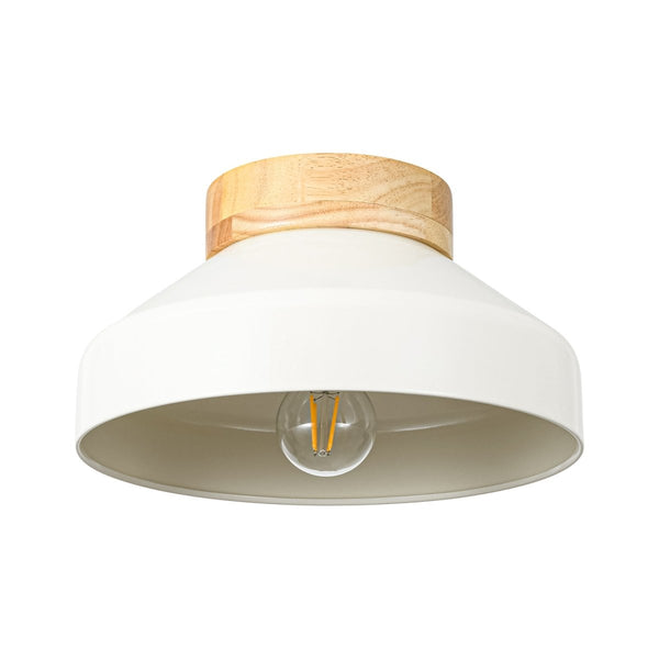 Thehouselights-Dome Shade Drum Semi Flush Mount-Ceiling Light-Cream-