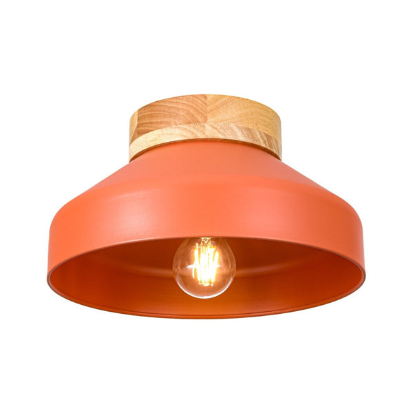 Thehouselights-Dome Shade Drum Semi Flush Mount-Ceiling Light-Terracotta-