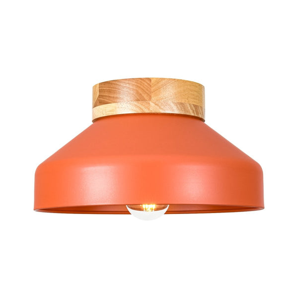Thehouselights-Dome Shade Drum Semi Flush Mount-Ceiling Light-Terracotta-