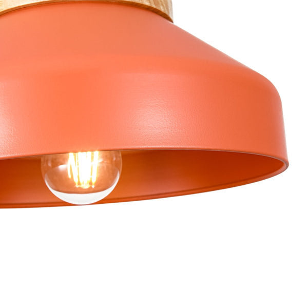 Thehouselights-Dome Shade Drum Semi Flush Mount-Ceiling Light-Terracotta-