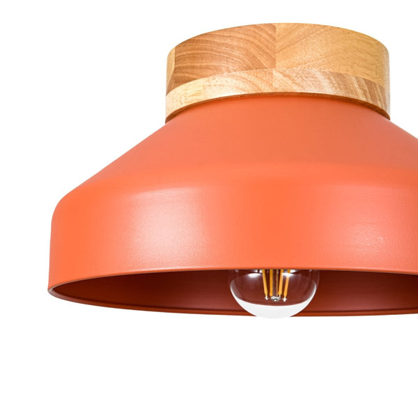 Thehouselights-Dome Shade Drum Semi Flush Mount-Ceiling Light-Terracotta-