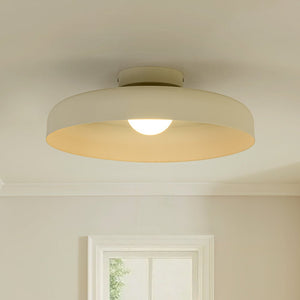 Thehouselights - Dome Shade LED Drum Semi Flush Mount - Ceiling Light - 38 cm. - 