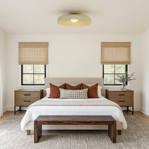 Thehouselights - Dome Shade LED Drum Semi Flush Mount - Ceiling Light - 38 cm. - 