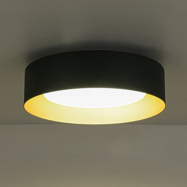Thehouselights - Drum LED Flush Mount with Milky Glass Shade - Ceiling Light - 35 cm. - 