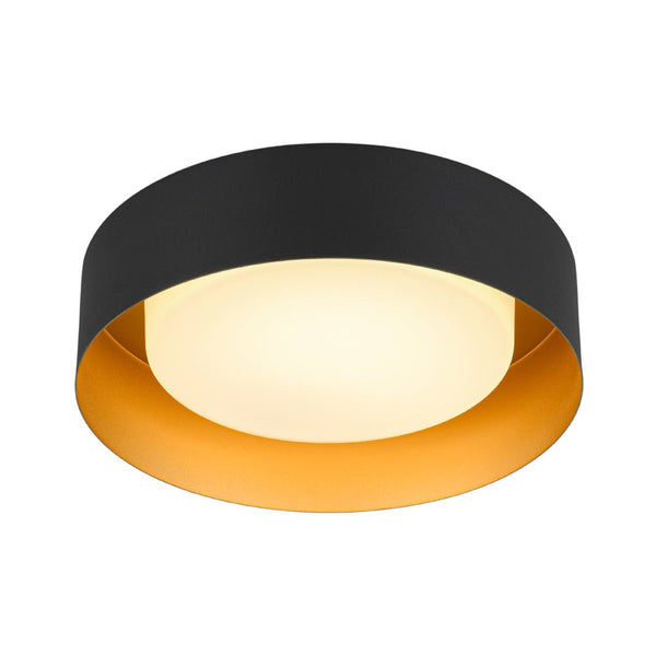 Thehouselights - Drum LED Flush Mount with Milky Glass Shade - Ceiling Light - 35 cm. - 