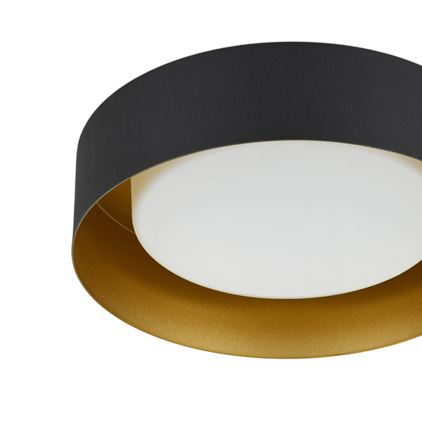 Thehouselights - Drum LED Flush Mount with Milky Glass Shade - Ceiling Light - 35 cm. - 