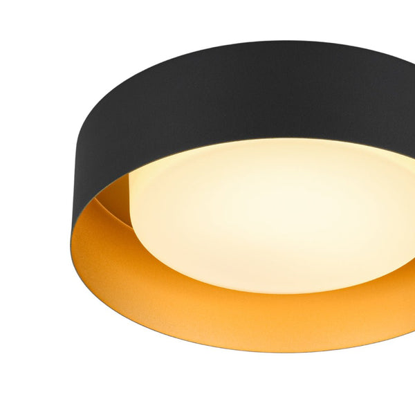 Thehouselights - Drum LED Flush Mount with Milky Glass Shade - Ceiling Light - 35 cm. - 