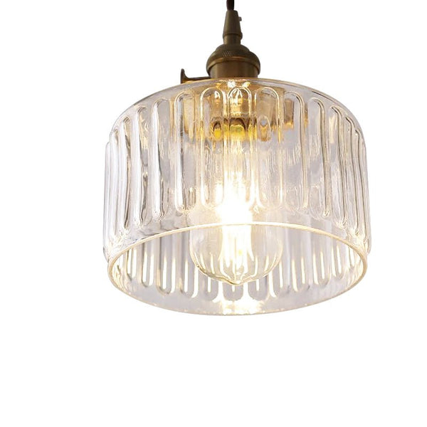 Thehouselights - Drum Strip Glass Pendant Light - Pendant - Clear - 