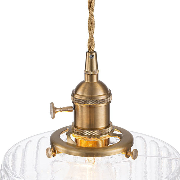 Thehouselights - Drum Strip Glass Pendant Light - Pendant - Clear - 