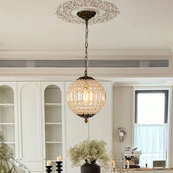 Mid-century Modern Crystal Orb Chandelier| Thehouselights, Crystal ...